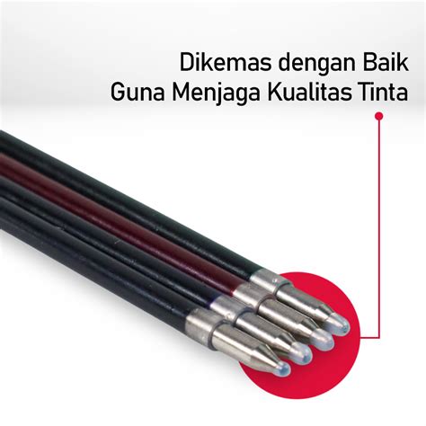 Kaco Green Isi Refill Pena Pulpen Tinta Hitam Biru Merah Hijau Pcs