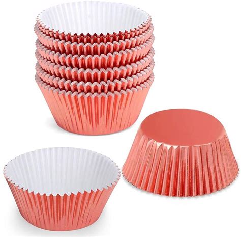 Gifbera Rose Gold Muffin Cupcake Liners Baking Cups Standard Size 100