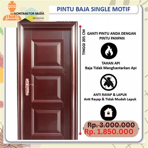 Jual Pintu Baja Lengkap FULLSET Single 03 FULLSET Pintu Utama Kamar