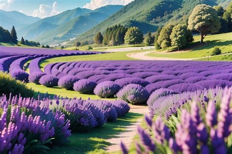 Premium AI Image | A field of lavender in provence