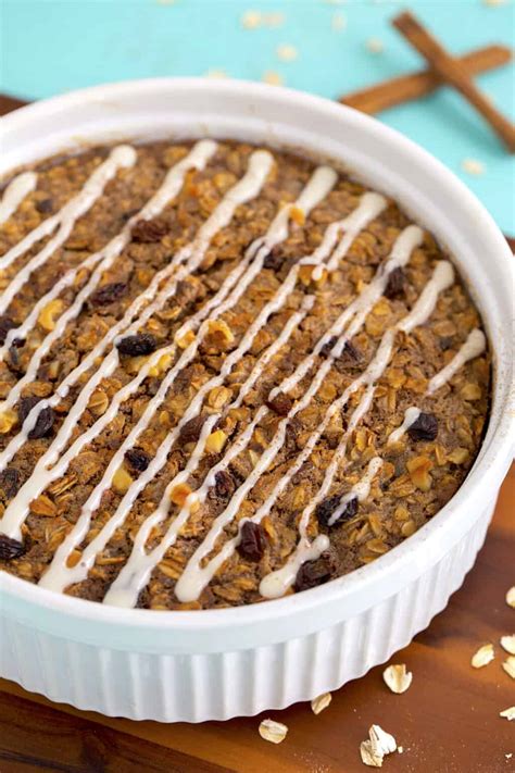 Cinnamon Roll Baked Oatmeal Mind Over Munch