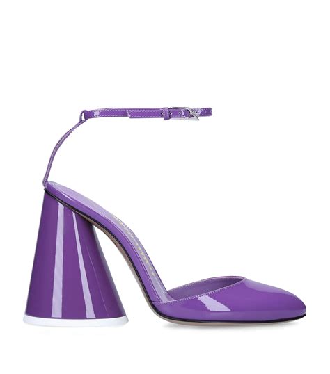 The Attico Purple Leather Luz Slingback Pumps 105 Harrods UK