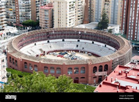 Bull Ring In City Center Malaga Spain Historic Round Colosseum With