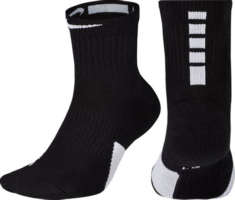 Nike Elite Mid Ankle Basketball Socks Black White M Medium 6 8 Sx7625