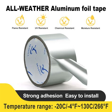 Aluminum Foil Adhesive Tape Ideal For Sealing Patching Hot Cold HVAC