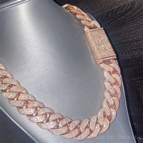 16mm Iced Out Monaco Cuban Link Chain VVS Moissanite Diamond Men