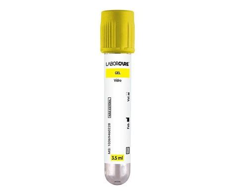 Tubo De Coleta A Vacuo Gel Amarelo Ml X Mm Vidro C