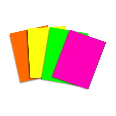 Papel Glace Mazo Colores Fluo Hojas Papeleria Rm