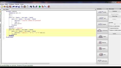 Matriz En Pseint Youtube