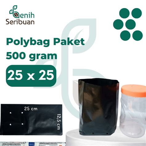 Jual 500 Gram Polybag Tanaman 25x25 Pot Plastik Polibag Kecil Polibek