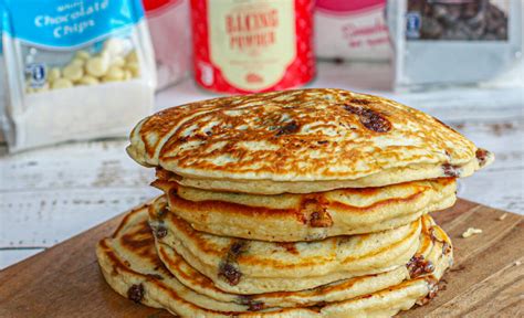 Stack ‘em high American Pancakes with Choc chips - Gem Bakes