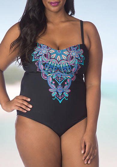 Kenneth Cole Reaction Plus Size Dreamweaver Bandeau One Piece Swimsuit