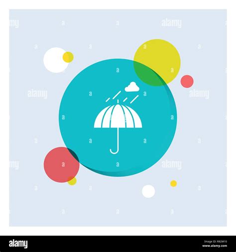 Umbrella Camping Rain Safety Weather White Glyph Icon Colorful