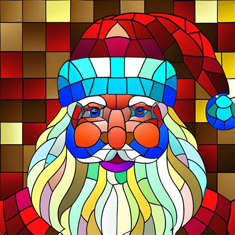 Stained Glass Santa Claus Graphic Creative Fabrica