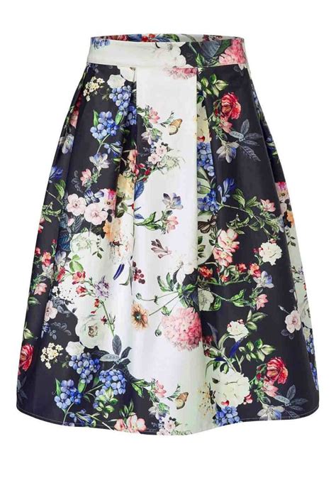 Ashley Brooke Rock Elegant Floral Skirt Designer Floral Fashion