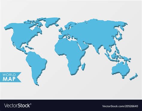 3d world map Royalty Free Vector Image - VectorStock