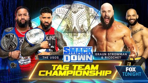 The Usos Vs Braun Strowman And Ricochet Campeonatos En Parejas Smackdown