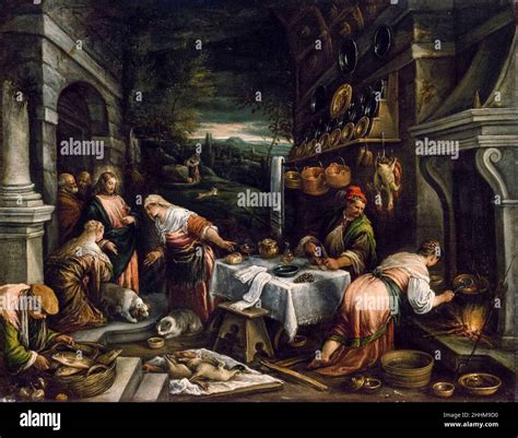 Christ in the House of Mary, Martha, and Lazarus, painting by Jacopo ...