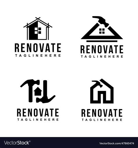 Home renovation logo design Royalty Free Vector Image