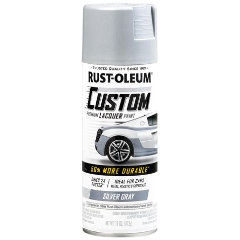 Rust-Oleum Custom Premium Lacquer Matte Silver Gray Spray Paint 11oz