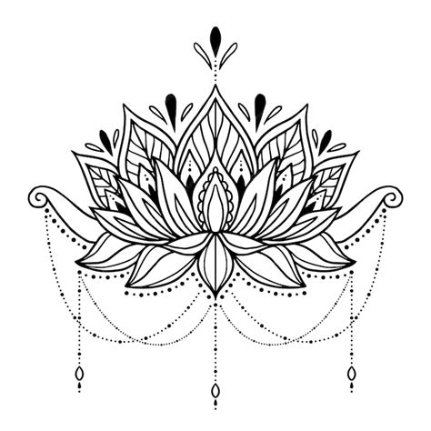 Premium Vector | Hand drawn mandala lotus flower drawing