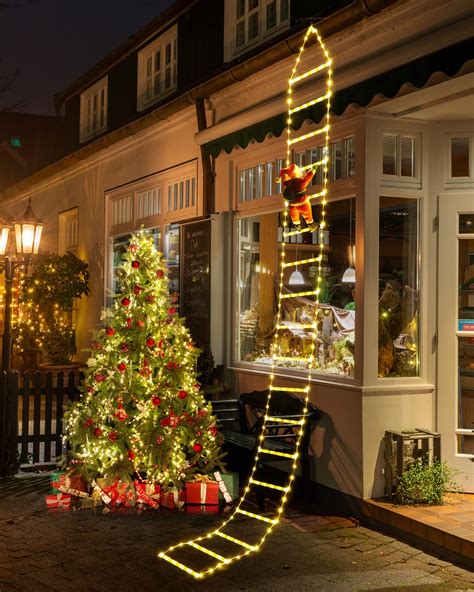 Christmas Decorations Led Ladder Lights With Climbing Santa Claus Ft