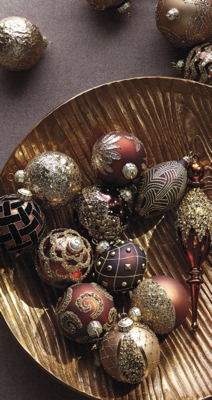 Mixed Metals 60 Pc Ornament Collection Frontgate Copper Christmas