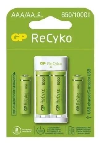 Pilas Recargables Cargador Gp Recyko Pares Aa Y Aaa Cuotas Sin