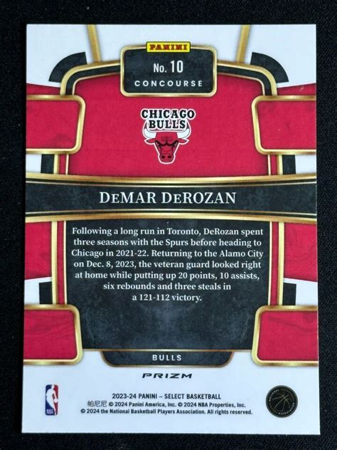 2023 Panini Select Red Ice Concourse DeMar DeRozan 10 Bulls SP EBay