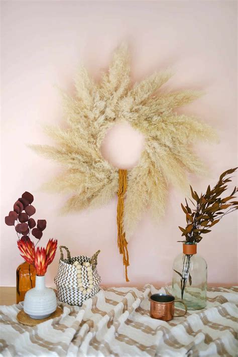 Pampas Grass Wreath DIY - A Beautiful Mess