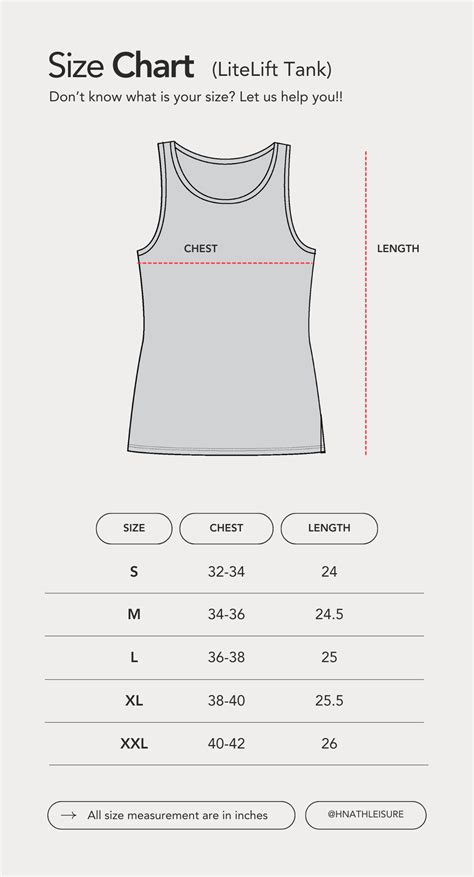 Tank Top Size Chart Hnathleisure