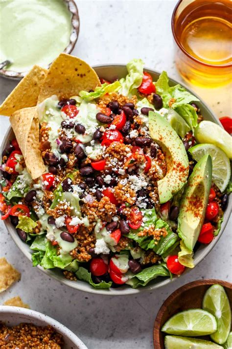 Minute Loaded Quinoa Taco Salad Dishing Out Health