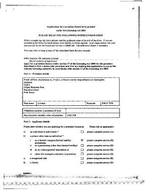 Fillable Online APPLICATION FOR A REVIEW OF A PREMISES LICENCE Fax