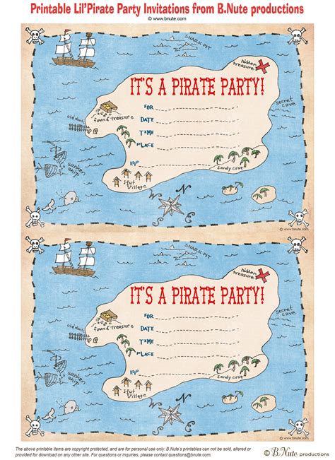 Free Pirate Party Invitations Templates