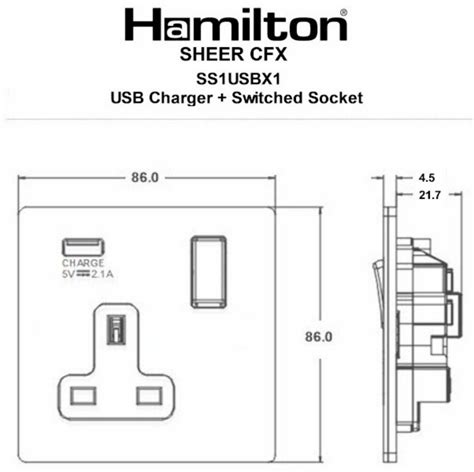 Hamilton Sheer Cfx Gloss White Gang A Single Pole Switched Socket