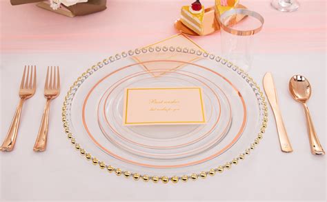 Amazon I Rose Gold Plates Pieces Clear Plastic Party