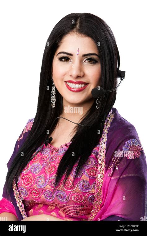 Beautiful Happy Indian Hindu Business Customer Service Representative