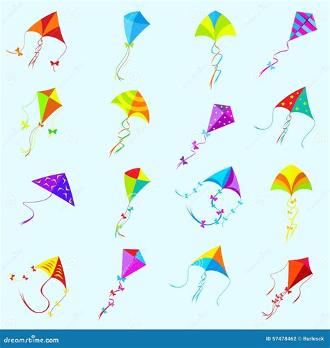 Vector Color Kite Set Stock Vector Illustration Of Element 57478462