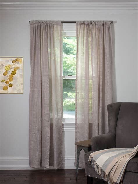 Silk Home Sheer Light Filtering Rod Pocket Curtain Panel Pair 52x84