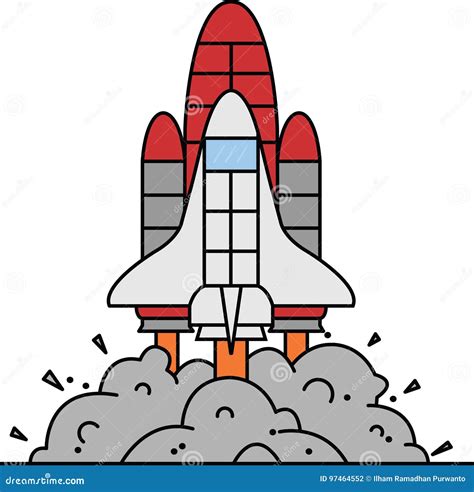 Rocket Take Off stock vector. Illustration of spaceship - 97464552