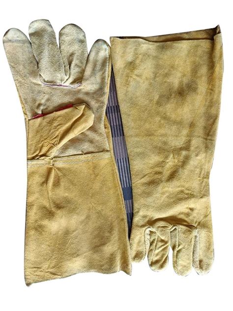 Light Yellow Leather Industrial Safety Gloves At Rs 75 Pair In