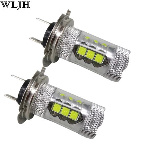 Wljh X H Led Bulb With Projector Len Drl Daytime Running Lights Lamp