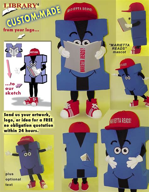 Library Book And Reading Mascot Costumes Pre Designed Or Custom