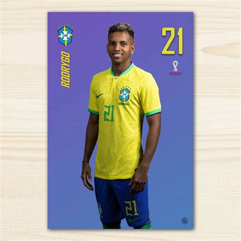 FIFA World Cup 2022 BRAZIL Player Prints Football Fan Card Collection