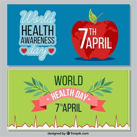 Free Vector Banners Celebration World Health Day