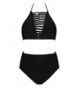 Women S Criss Cross Strappy Front Halter Sexy Bikini Set Black C Suyg S