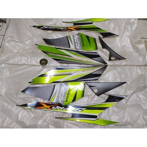 Jual Striping Stiker Lis Body Set Honda Supra X D Hijau Di