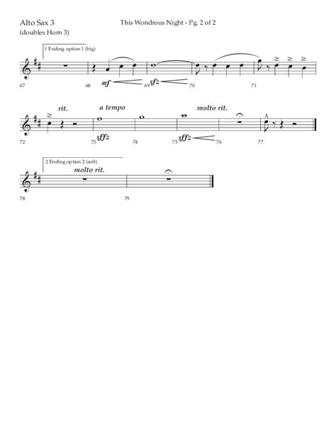 This Wondrous Night Choral Anthem SATB Alto Sax Sheet Music PDF