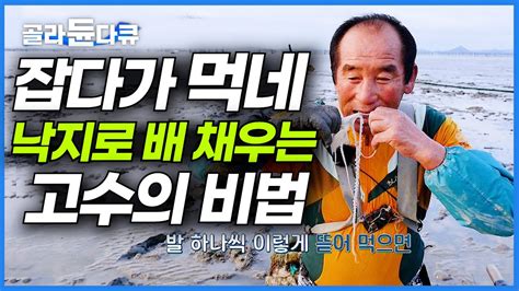 순식간에 낙지 낚아채고 입에 집어넣는 경력 30년 고수의 비법바닷가 사람들 골라듄다큐 YouTube