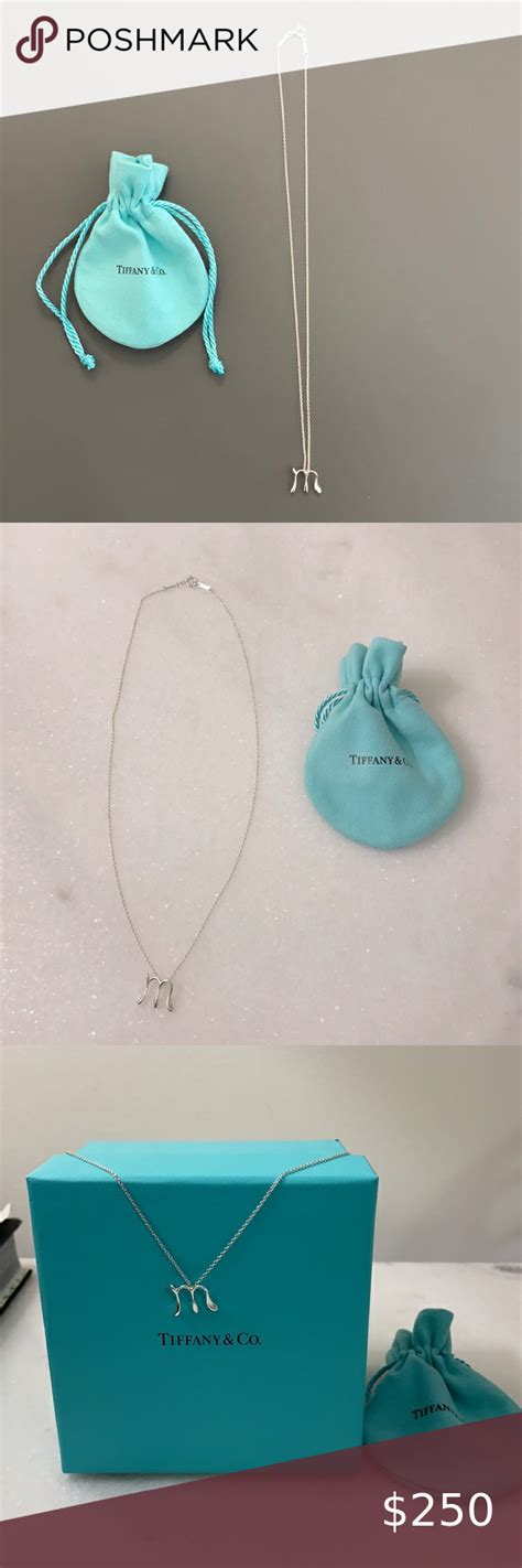 Tiffany Co Alphabet Letter M Pendant Necklace Tiffany Co